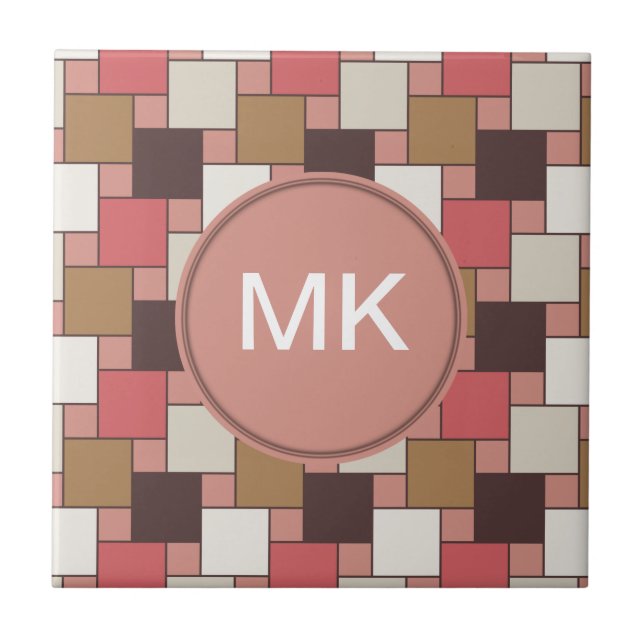 Azulejo De Cerâmica Pumpkin Spice Weave Patterno (Frente)