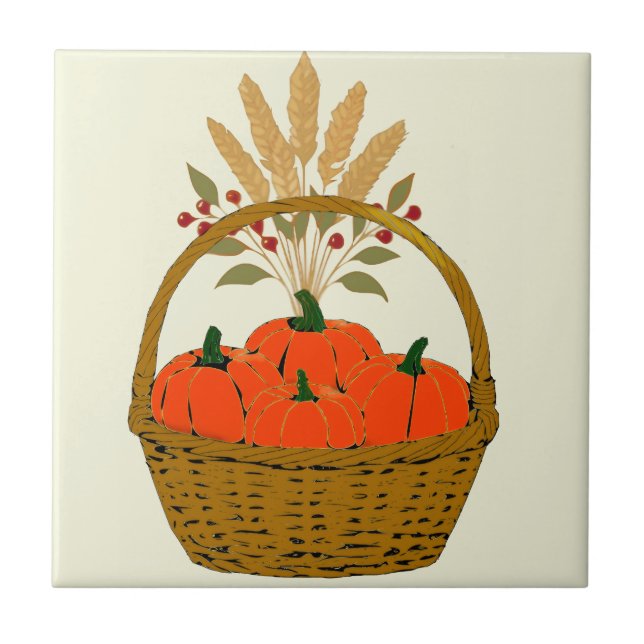 Azulejo De Cerâmica 🍂 **Pumpkin Tile Coaster (Frente)