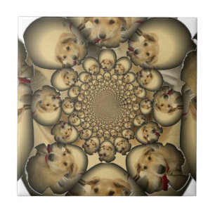 Azulejo De Cerâmica Puppy Kaleidoscope Art Impressão