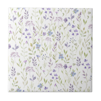 Azulejo De Cerâmica Purple Floral Ceramic Tile