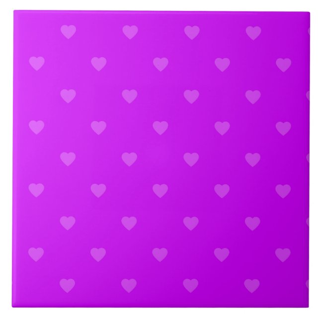 Azulejo De Cerâmica Purple hearts pattern (Frente)