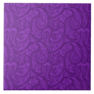 Azulejo De Cerâmica Purple Paisley