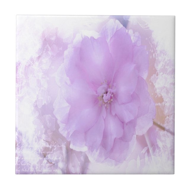 Azulejo De Cerâmica Purple Pansy (Frente)