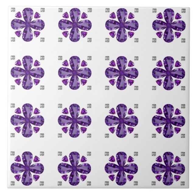 Azulejo De Cerâmica Púrpura Clover (Frente)