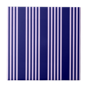 Azulejo De Cerâmica Púrpura Lilac e marinho azul cinco faixas