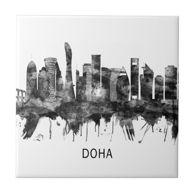 Azulejo De Cerâmica Qatar Skyline BW (Frente)