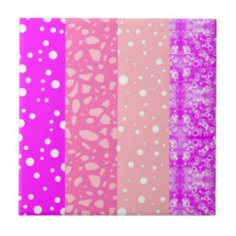 Azulejo De Cerâmica Quadrado Decorativo das Cores Rosa Modernas (Textu
