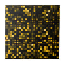 Azulejo De Cerâmica Quadrados com padrão 'Chuva de Meteoros' Preto e D