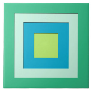 Azulejo De Cerâmica Quadrados mergulhados meio século - verde de jade