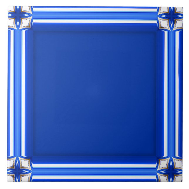 Azulejo De Cerâmica Quadro Azul Decorativo (Frente)
