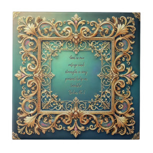 Azulejo De Cerâmica Quadro de Filigrana Personalizável com Versículos