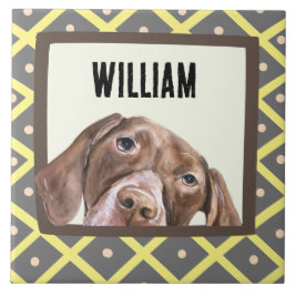 Azulejo De Cerâmica Quadro de fotografia personalizado do ponteiro de 