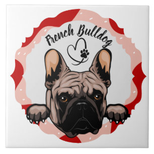 Azulejo De Cerâmica Quadro de fotos personalizado do Bulldog Francês