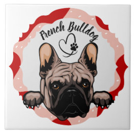 Azulejo De Cerâmica Quadro de fotos personalizado do Bulldog Francês