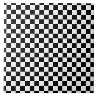 Azulejo De Cerâmica Quadro de Verificação Preto e Branco