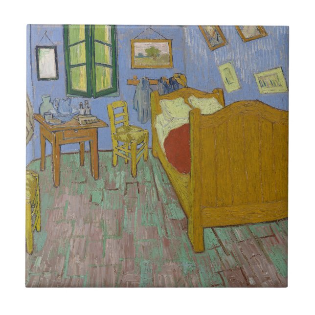 Azulejo De Cerâmica Quadro do Quarto de Vincent Van Gogh (Frente)