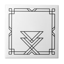 Azulejo De Cerâmica Quadro Geométrico Simples de Deco de Arte Elegante