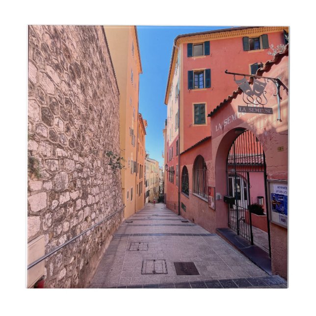 Azulejo De Cerâmica Quaint becos franceses (Frente)