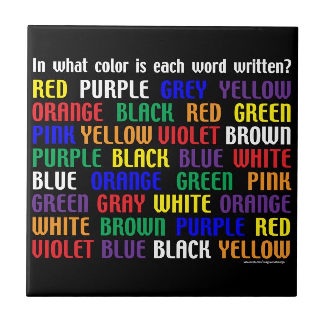 Azulejo De Cerâmica Qual é a minha cor? (Frente)