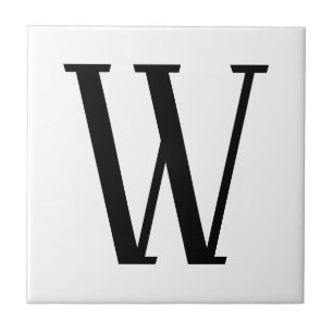 Azulejo De Cerâmica Qualquer letra Cores Pretas e Brancas ou Descart