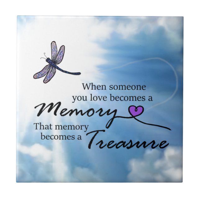 Azulejo De Cerâmica Quando alguém que você ama, libélula (Frente)