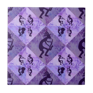 Azulejo De Cerâmica Quarteto do jazz de Kokopelli que caracteriza o