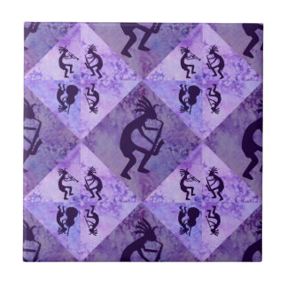 Azulejo De Cerâmica Quarteto do jazz de Kokopelli que caracteriza o