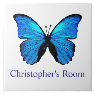 Azulejo De Cerâmica Quarto de Crianças Borboleta Azul