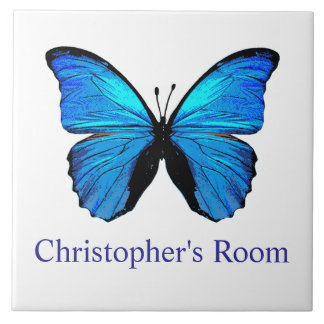 Azulejo De Cerâmica Quarto de Crianças Borboleta Azul