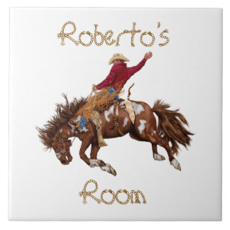 Azulejo De Cerâmica Quarto de Crianças Cowboy de Rodeio