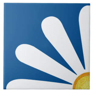 Azulejo De Cerâmica Quarto de uma flor margarida