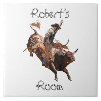 Azulejo De Cerâmica Quarto do Cowboy de Rodeio