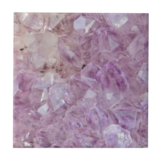 Azulejo De Cerâmica Quartzo de cristal violeta Pastel (Frente)