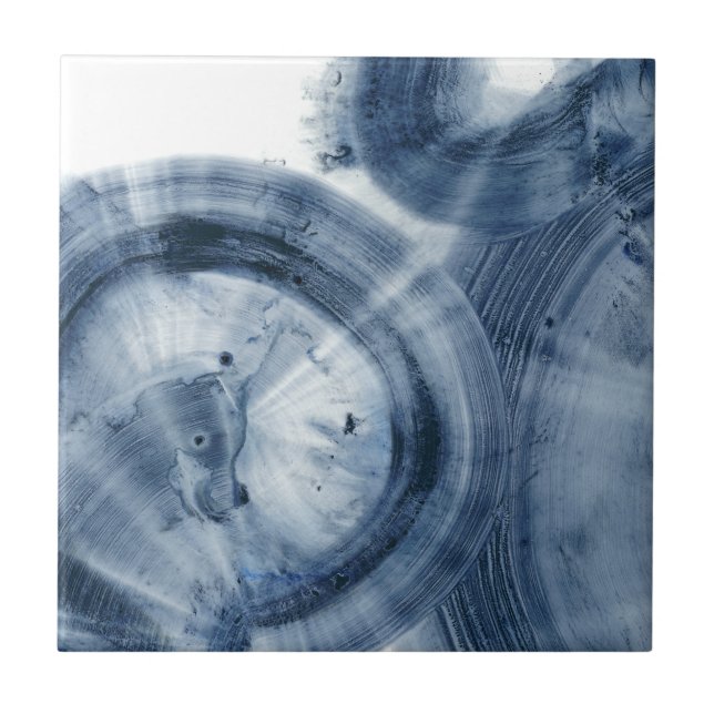 Azulejo De Cerâmica Quasares - Círculos Azuis Tinta (Frente)