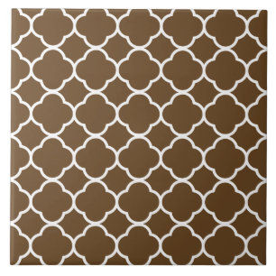 Azulejo De Cerâmica Quatrefoil Padrão Brown