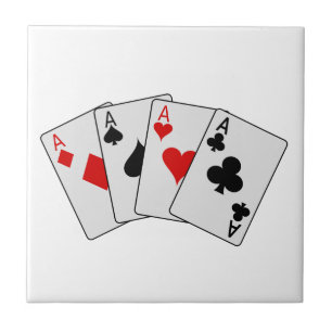 Azulejo De Cerâmica Quatro cartões de jogo do póquer dos áss (quatr