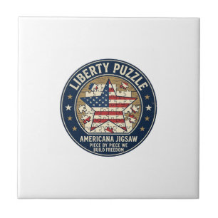 Azulejo De Cerâmica Quebra-cabeça da Liberdade Patriótico Quebra-cabeç