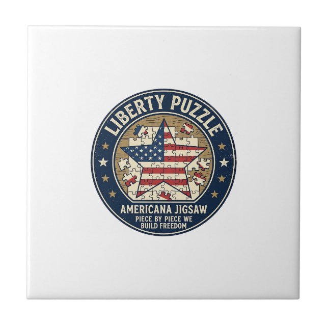 Azulejo De Cerâmica Quebra-cabeça da Liberdade Patriótico Quebra-cabeç (Frente)