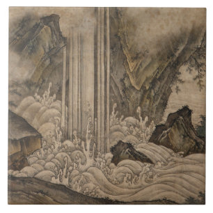 Azulejo De Cerâmica Quebra d'água (Arte da Paisagem Japonesa) (Kano Mo