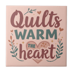Azulejo De Cerâmica "Quilás Aquecer O Coração" Cozy Quilting Cottageco