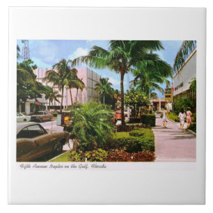 Azulejo De Cerâmica Quinta Ave. Comprando, Nápoles, Flórida Vintage