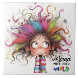 Azulejo De Cerâmica Quirky Girl Inner Wild
