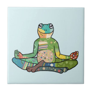 Azulejo De Cerâmica Rã de yoga