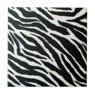 Azulejo De Cerâmica RAB Rockabilly Estampa de Zebra Preto & Branco