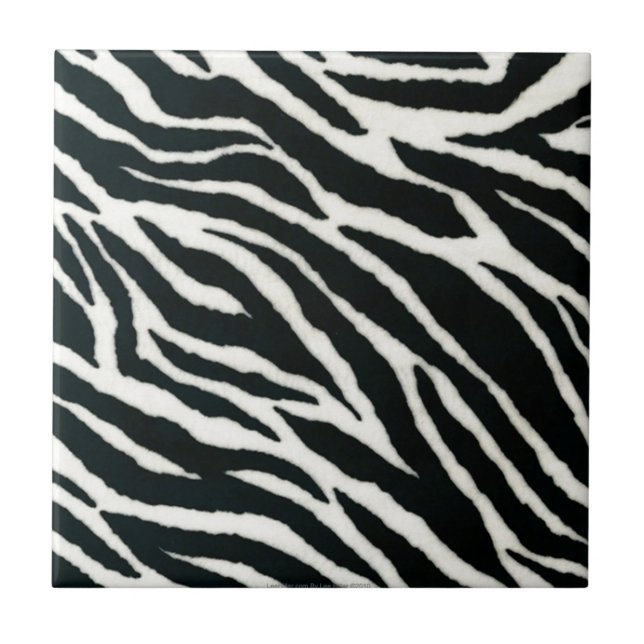 Azulejo De Cerâmica RAB Rockabilly Estampa de Zebra Preto & Branco (Frente)