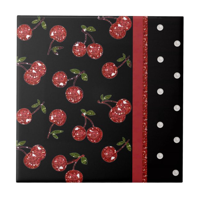 Azulejo De Cerâmica RAB Rockabilly Muito Cherry Black (Frente)