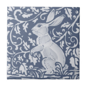 Azulejo De Cerâmica Rabbit Denim Blue Botanic Dedham Delft