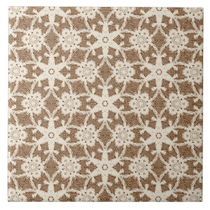 Azulejo De Cerâmica Raça antiga - creme e castanho