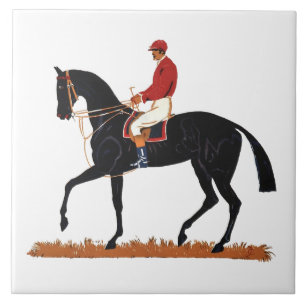 Azulejo De Cerâmica Race Horse Derby Jockey Estilo Vintage