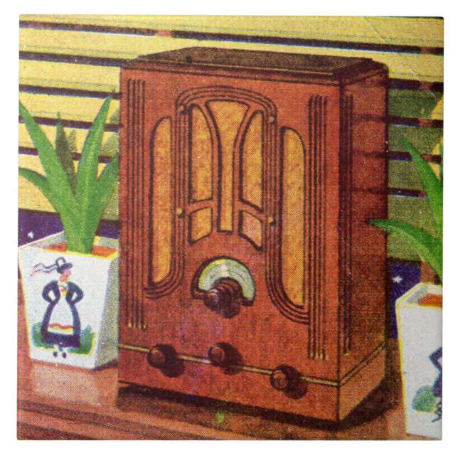 Azulejo De Cerâmica Rádio catedral de 1937 (Frente)